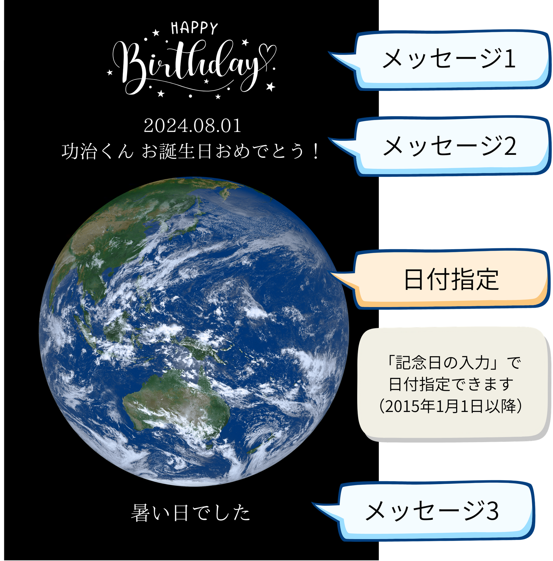 オリジナルメッセージを添えて